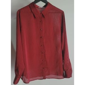 Sheer Button Down Blouse